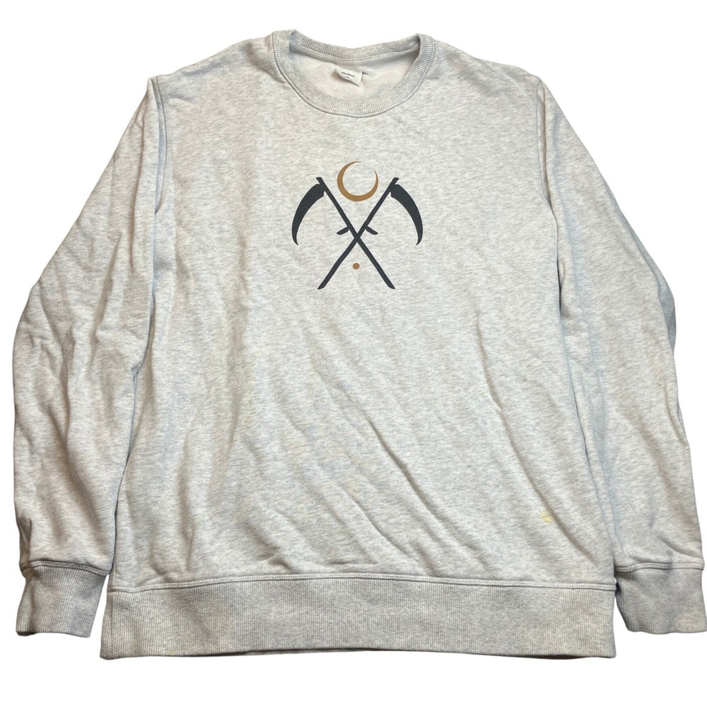 AS Colour Sweatshirt Mens Large Seven Reapers Tampa FL Scythe Moon Pull Over
